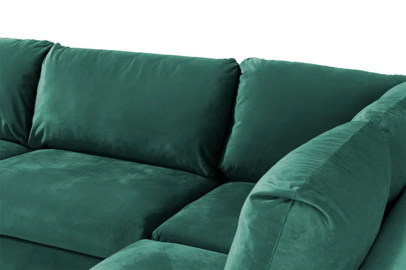 Trend 4-sits Högervänd L-formad Schäslongsoffa i Sammet - Grön - Möbler - Soffa - Divansoffor & schäslongsoffa