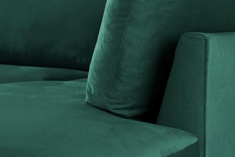 Trend 4-sits Högervänd L-formad Schäslongsoffa i Sammet - Grön - Möbler - Soffa - Divansoffor & schäslongsoffa