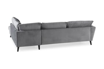 Trend 4-sits Högervänd L-formad Schäslongsoffa i Sammet - Ljusgrå - Möbler - Soffa - Divansoffor & schäslongsoffa
