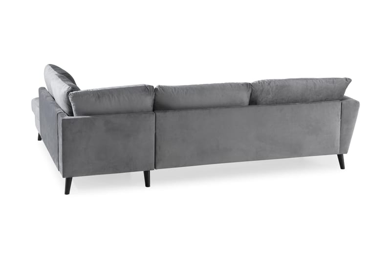 Trend 4-sits Högervänd L-formad Schäslongsoffa i Sammet - Ljusgrå - Möbler - Soffa - Divansoffor & schäslongsoffa