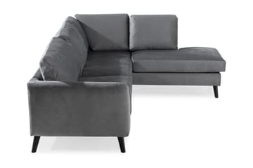 Trend 4-sits Högervänd L-formad Schäslongsoffa i Sammet - Ljusgrå - Möbler - Soffa - Divansoffor & schäslongsoffa