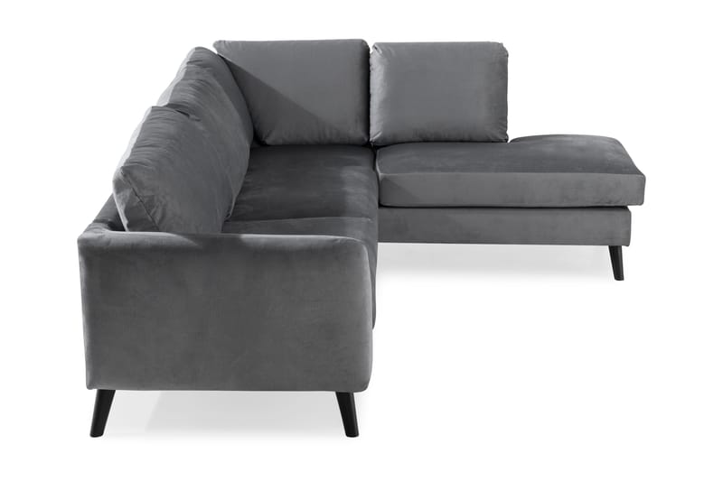 Trend 4-sits Högervänd L-formad Schäslongsoffa i Sammet - Ljusgrå - Möbler - Soffa - Divansoffor & schäslongsoffa