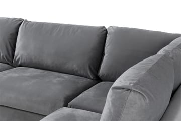Trend 4-sits Högervänd L-formad Schäslongsoffa i Sammet - Ljusgrå - Möbler - Soffa - Divansoffor & schäslongsoffa