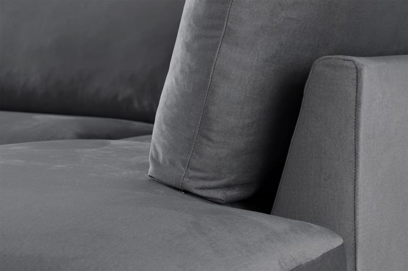 Trend 4-sits Högervänd L-formad Schäslongsoffa i Sammet - Ljusgrå - Möbler - Soffa - Divansoffor & schäslongsoffa