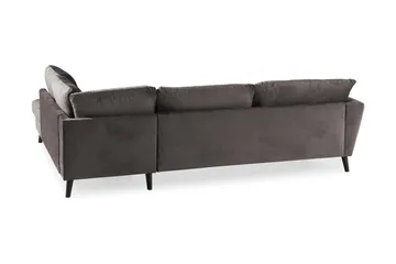 Trend 4-sits Högervänd L-formad Schäslongsoffa i Sammet - Mörkgrå - Möbler - Soffa - Divansoffor & schäslongsoffa