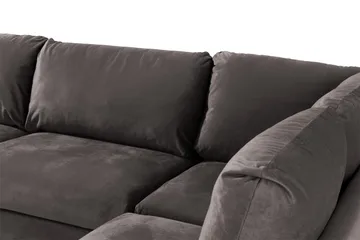 Trend 4-sits Högervänd L-formad Schäslongsoffa i Sammet - Mörkgrå - Möbler - Soffa - Divansoffor & schäslongsoffa