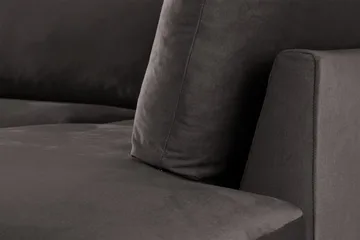 Trend 4-sits Högervänd L-formad Schäslongsoffa i Sammet - Mörkgrå - Möbler - Soffa - Divansoffor & schäslongsoffa