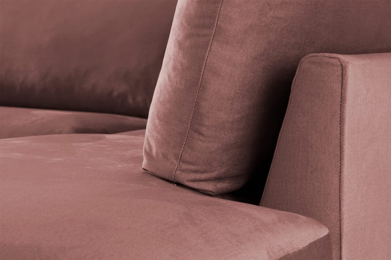 Trend 4-sits Högervänd L-formad Schäslongsoffa i Sammet - Rosa - Möbler - Soffa - Divansoffor & schäslongsoffa
