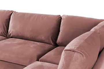 Trend 4-sits Högervänd L-formad Schäslongsoffa i Sammet - Rosa - Möbler - Soffa - Divansoffor & schäslongsoffa