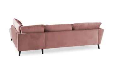 Trend 4-sits Högervänd L-formad Schäslongsoffa i Sammet - Rosa - Möbler - Soffa - Divansoffor & schäslongsoffa