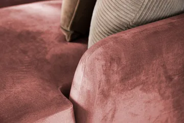 Trend 4-sits Högervänd L-formad Schäslongsoffa i Sammet - Rosa - Möbler - Soffa - Divansoffor & schäslongsoffa