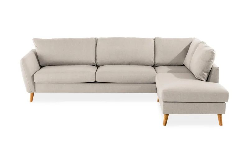 Trend 4-sits Högervänd L-formad Schäslongsoffa i Tyg 280 cm bred, Beige