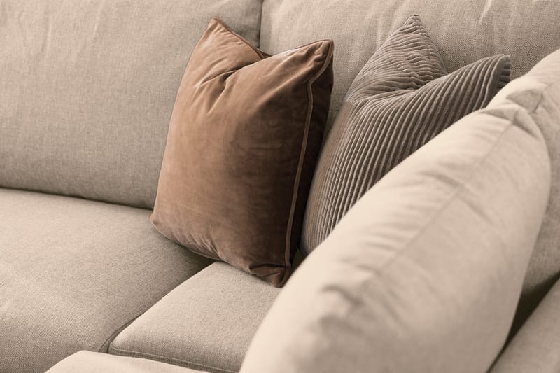 Trend 4-sits Högervänd L-formad Schäslongsoffa i Tyg 280 cm bred - Beige - Möbler - Soffa - Divansoffor & schäslongsoffa
