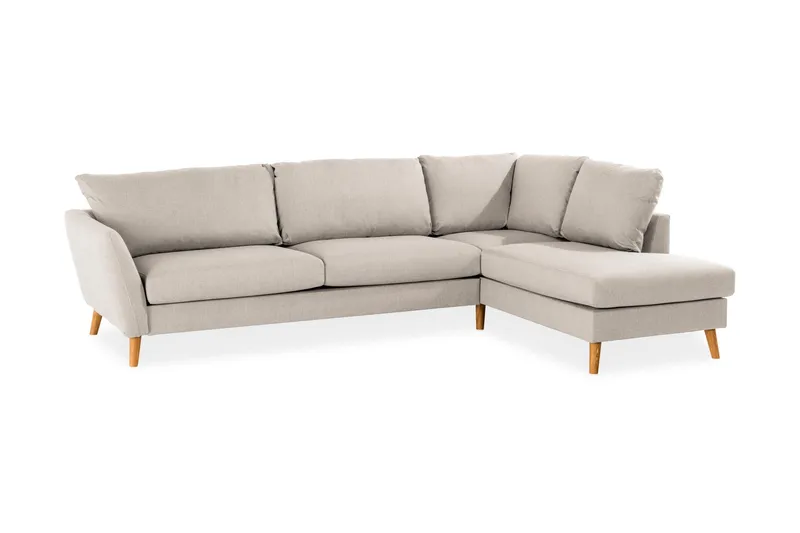 Trend 4-sits Högervänd L-formad Schäslongsoffa i Tyg 280 cm bred - Beige - Möbler - Soffa - Divansoffor & schäslongsoffa
