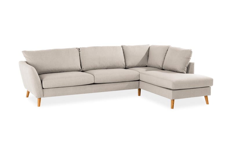 Trend 4-sits Högervänd L-formad Schäslongsoffa i Tyg 280 cm bred - Beige - Möbler - Soffa - Divansoffor & schäslongsoffa