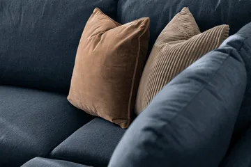 Trend 4-sits Högervänd L-formad Schäslongsoffa i Tyg - Blå - Möbler - Soffa - Divansoffor & schäslongsoffa