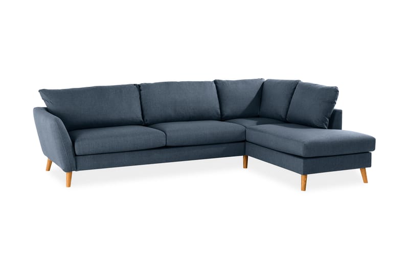 Trend 4-sits Högervänd L-formad Schäslongsoffa i Tyg - Blå - Möbler - Soffa - Divansoffor & schäslongsoffa
