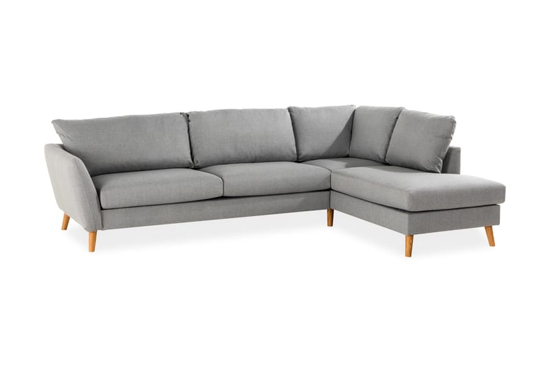 Trend 4-sits Högervänd L-formad Schäslongsoffa i Tyg - Grå - Möbler - Soffa - Divansoffor & schäslongsoffa