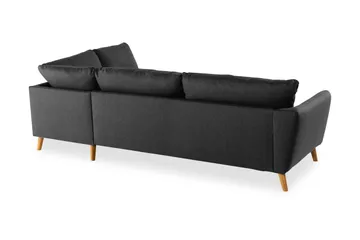 Trend 4-sits Högervänd L-formad Schäslongsoffa i Tyg - Svart - Möbler - Soffa - Divansoffor & schäslongsoffa