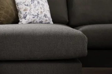 Trend 4-sits Högervänd L-formad Schäslongsoffa i Tyg - Svart - Möbler - Soffa - Divansoffor & schäslongsoffa