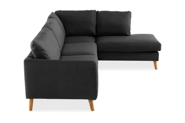 Trend 4-sits Högervänd L-formad Schäslongsoffa i Tyg - Svart - Möbler - Soffa - Divansoffor & schäslongsoffa