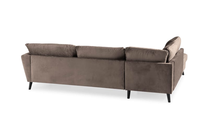 Trend 4-sits Vänstervänd L-formad Schäslongsoffa i Sammet - Brun - Möbler - Soffa - Divansoffor & schäslongsoffa