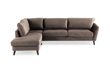 Trend 4-sits Vänstervänd L-formad Schäslongsoffa i Sammet