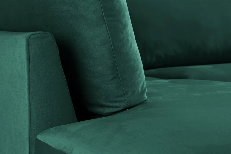 Trend 4-sits Vänstervänd L-formad Schäslongsoffa i Sammet - Grön - Möbler - Soffa - Divansoffor & schäslongsoffa