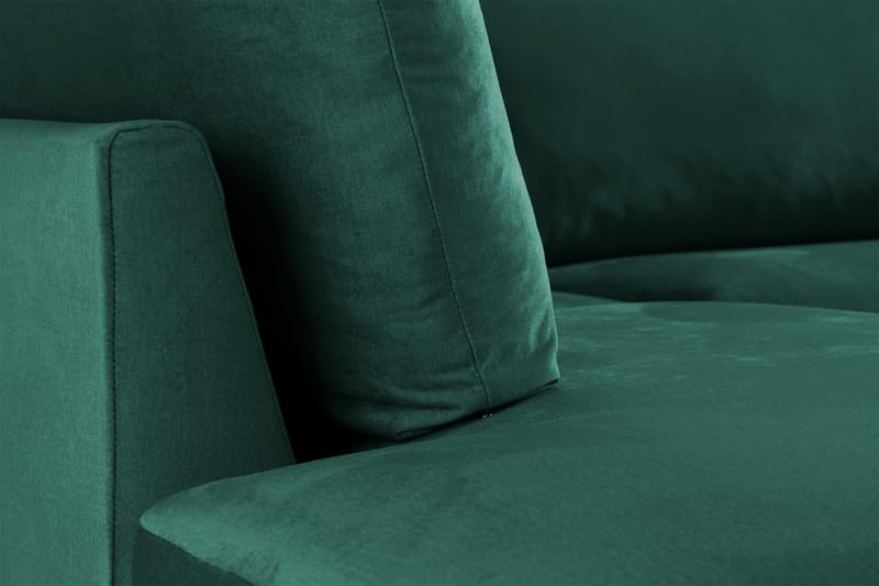 Trend 4-sits Vänstervänd L-formad Schäslongsoffa i Sammet - Grön - Möbler - Soffa - Divansoffor & schäslongsoffa