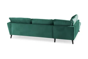 Trend 4-sits Vänstervänd L-formad Schäslongsoffa i Sammet - Grön - Möbler - Soffa - Divansoffor & schäslongsoffa