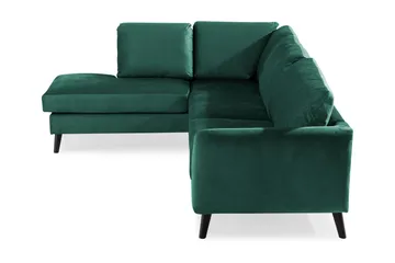 Trend 4-sits Vänstervänd L-formad Schäslongsoffa i Sammet - Grön - Möbler - Soffa - Divansoffor & schäslongsoffa