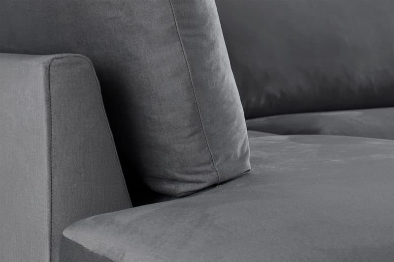 Trend 4-sits Vänstervänd L-formad Schäslongsoffa i Sammet - Ljusgrå - Möbler - Soffa - Divansoffor & schäslongsoffa