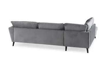 Trend 4-sits Vänstervänd L-formad Schäslongsoffa i Sammet - Ljusgrå - Möbler - Soffa - Divansoffor & schäslongsoffa