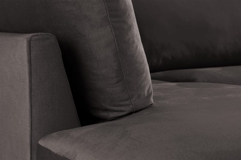 Trend 4-sits Vänstervänd L-formad Schäslongsoffa i Sammet - Mörkgrå - Möbler - Soffa - Divansoffor & schäslongsoffa