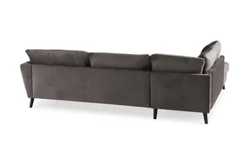 Trend 4-sits Vänstervänd L-formad Schäslongsoffa i Sammet - Mörkgrå - Möbler - Soffa - Divansoffor & schäslongsoffa