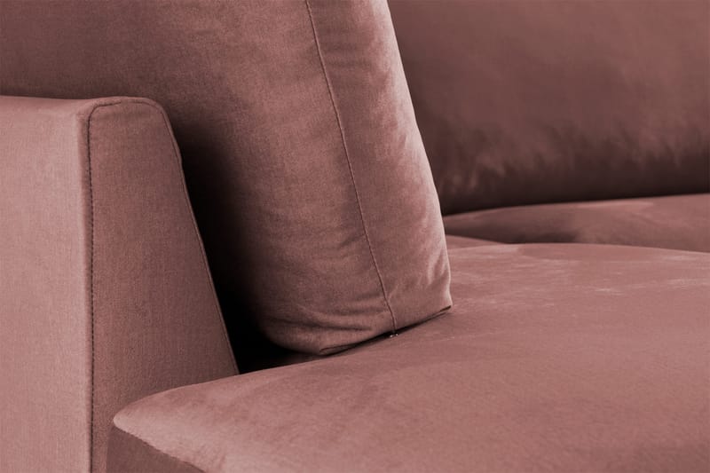 Trend 4-sits Vänstervänd L-formad Schäslongsoffa i Sammet - Rosa - Möbler - Soffa - Divansoffor & schäslongsoffa