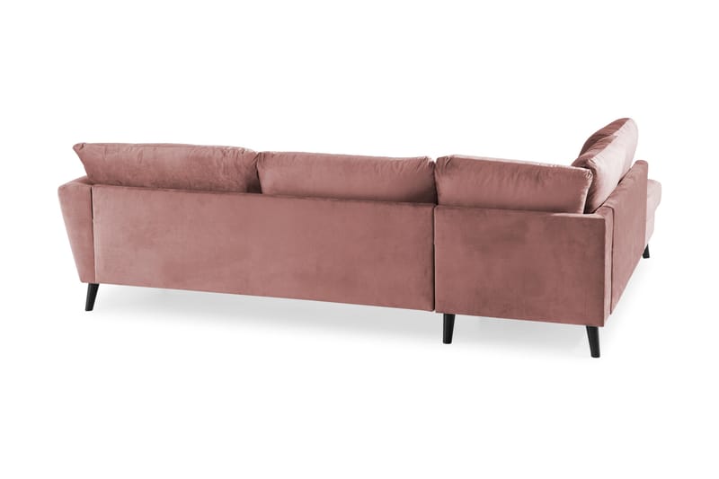 Trend 4-sits Vänstervänd L-formad Schäslongsoffa i Sammet - Rosa - Möbler - Soffa - Divansoffor & schäslongsoffa
