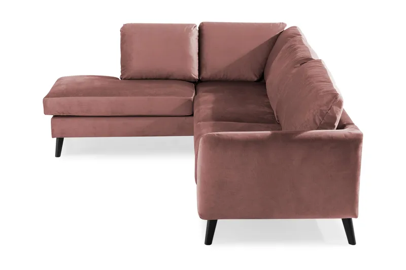 Trend 4-sits Vänstervänd L-formad Schäslongsoffa i Sammet - Rosa - Möbler - Soffa - Divansoffor & schäslongsoffa