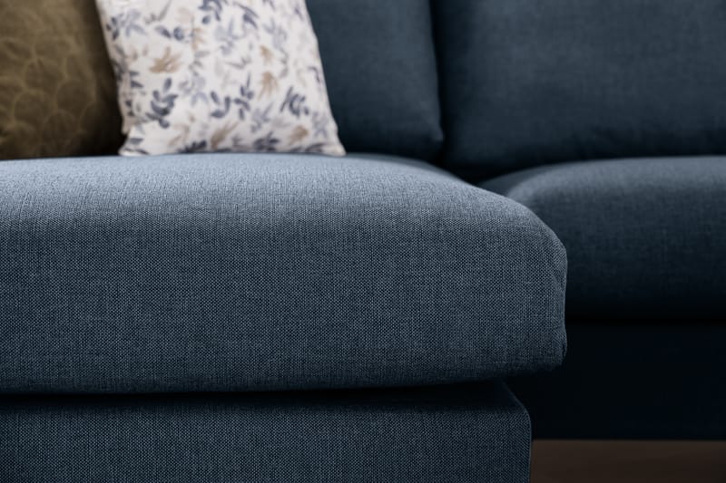 Trend 4-sits Vänstervänd L-formad Schäslongsoffa i Tyg - Blå - Möbler - Soffa - Divansoffor & schäslongsoffa