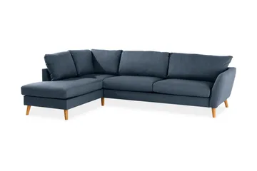 Trend 4-sits Vänstervänd L-formad Schäslongsoffa i Tyg - Blå - Möbler - Soffa - Divansoffor & schäslongsoffa