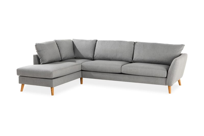 Trend 4-sits Vänstervänd L-formad Schäslongsoffa i Tyg - Grå - Möbler - Soffa - Divansoffor & schäslongsoffa