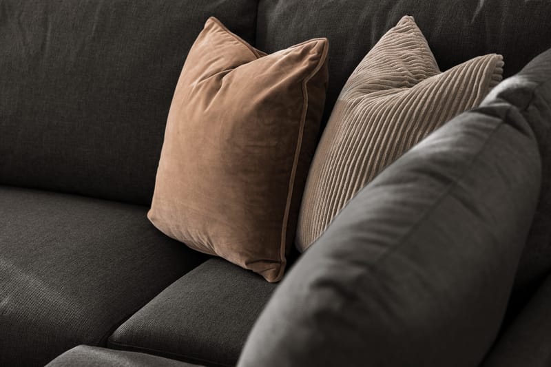 Trend 4-sits Vänstervänd L-formad Schäslongsoffa i Tyg - Svart - Möbler - Soffa - Divansoffor & schäslongsoffa