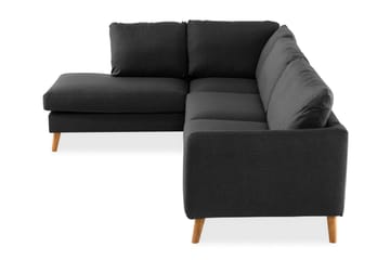 Trend 4-sits Vänstervänd L-formad Schäslongsoffa i Tyg - Svart - Möbler - Soffa - Divansoffor & schäslongsoffa