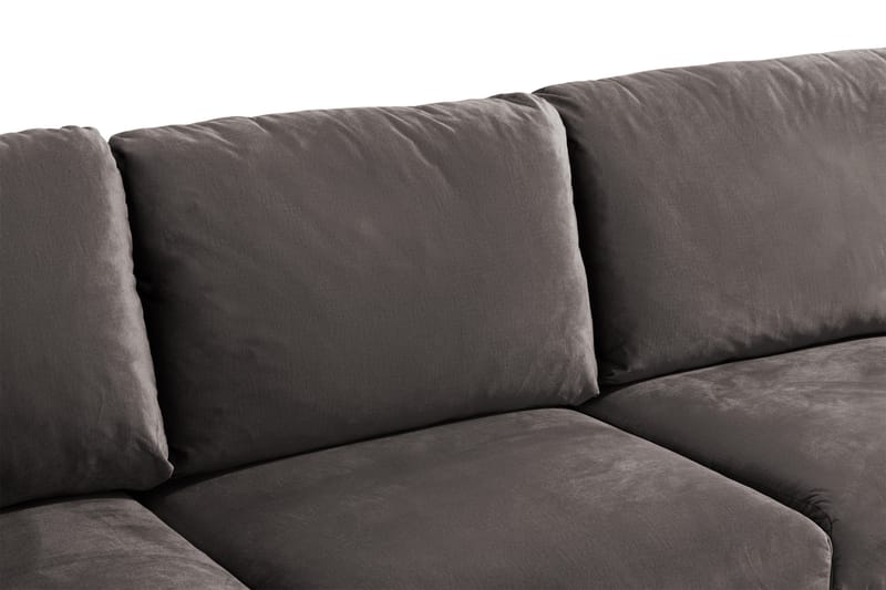 Trend 5-sits Högervänd L-formad Divansoffa i Sammet - Mörkgrå - Möbler - Soffa - Divansoffor & schäslongsoffa