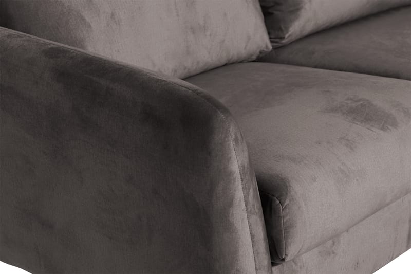 Trend 5-sits Högervänd L-formad Divansoffa i Sammet - Mörkgrå - Möbler - Soffa - Divansoffor & schäslongsoffa