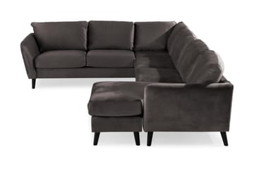 Trend 5-sits Högervänd L-formad Hörnsoffa med Divan i Sammet - Mörkgrå - Möbler - Soffa - Hörnsoffa - Hörnsoffa med divan