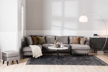Trend 5-sits Högervänd L-formad Hörnsoffa med Divan i Sammet - Mörkgrå - Möbler - Soffa - Hörnsoffa - Hörnsoffa med divan