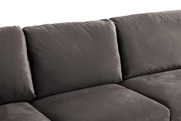 Trend 5-sits Högervänd L-formad Hörnsoffa med Divan i Sammet - Mörkgrå - Möbler - Soffa - Hörnsoffa - Hörnsoffa med divan
