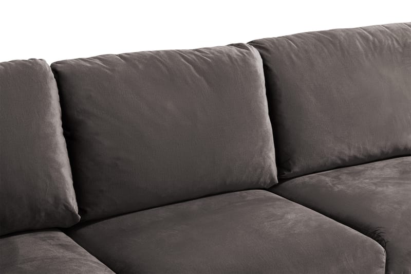 Trend 5-sits Högervänd L-formad Hörnsoffa med Divan i Sammet - Mörkgrå - Möbler - Soffa - Hörnsoffa - Hörnsoffa med divan