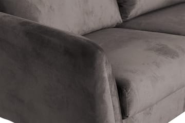 Trend 5-sits Högervänd L-formad Hörnsoffa med Divan i Sammet - Mörkgrå - Möbler - Soffa - Hörnsoffa - Hörnsoffa med divan